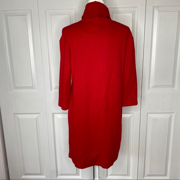 🔥SOLD🔥 Zara Trafaluc Turtleneck 3/4 Sleeve Dress Red S - Picture 9 of 16